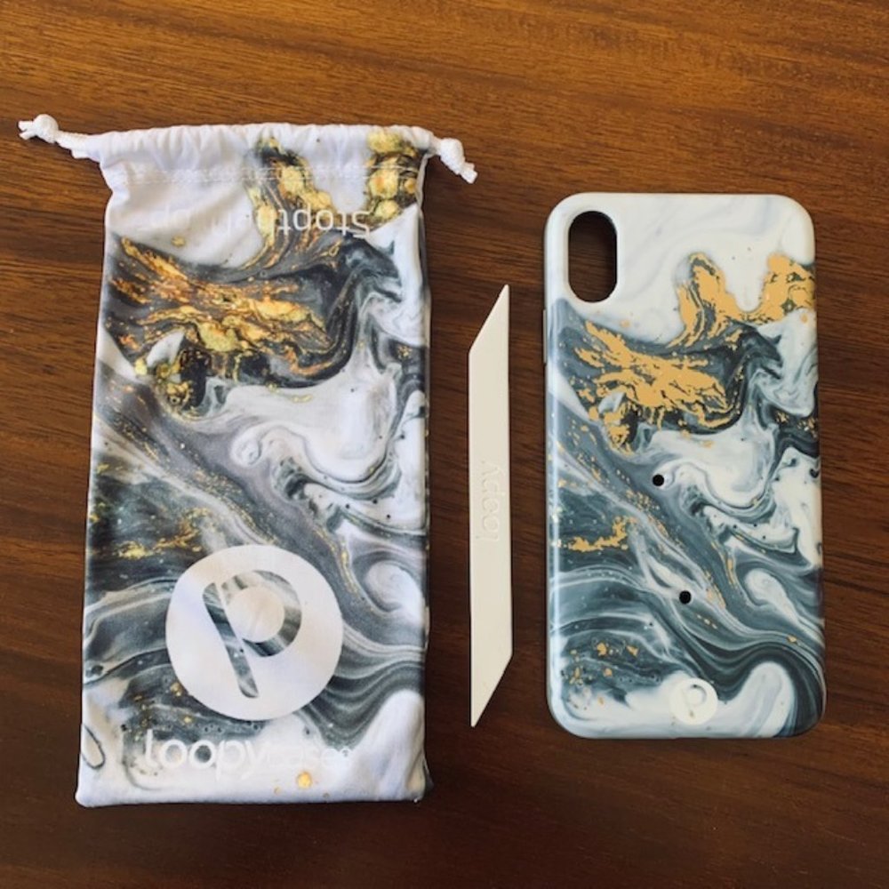 Gray and Gold Marble Loopy Case